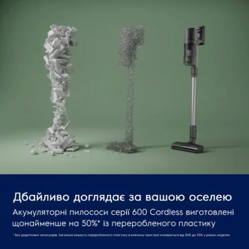 Пилосос Electrolux безпровідний, вологе прибирання, конт пил -0.5л, автон. робота до 50хв, вага-2.49кг, НЕРА12, 5 насадок, синій