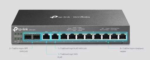 Мультисервісний Маршрутизатор TP-LINK ER7212PC 8xGE LAN (8xPoE), 1xGE WAN, 1xGE WAN/LAN, 2xGE SFP WAN/LAN, 110Вт