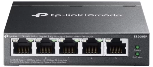 Комутатор TP-LINK ES205GP 5xGE (4xPoE), 65.2Вт, WebSmart