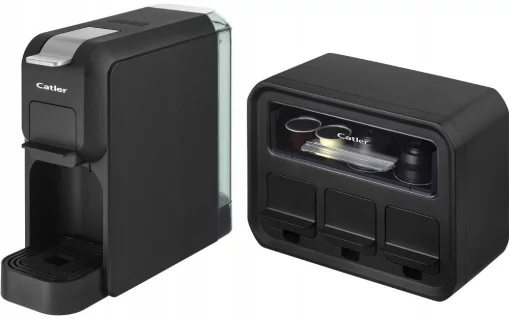 Кавоварка Catler капсульна Porto 0.8л, капсули, мелена кава, механічне керування, + бокс для адаптерів та капсул, чорний