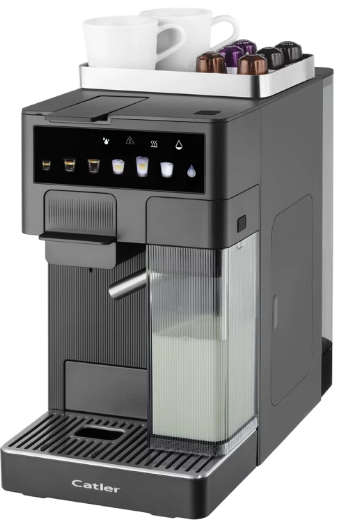 Кавоварка Catler капсульна Renzo 1.6л, капсули, мелена кава, сенсорне керування, автоматичний капучинатор, сірий