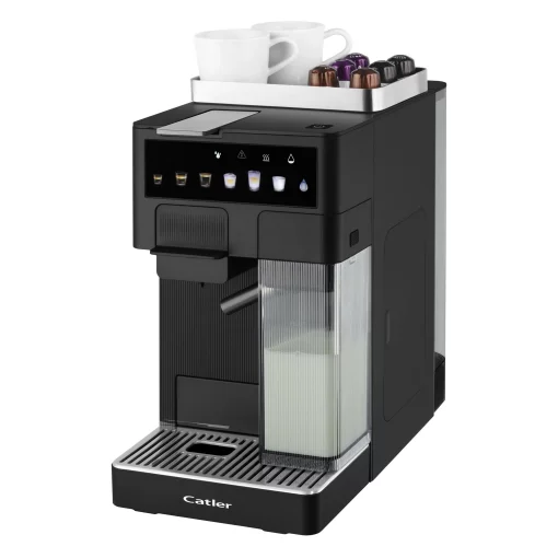 Кавоварка Catler капсульна Renzo 1.6л, капсули, мелена кава, сенсорне керування, автоматичний капучинатор, чорний