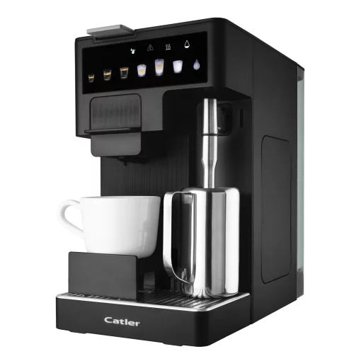 Кавоварка Catler капсульна Renzo 1.6л, капсули, мелена кава, сенсорне керування, автоматичний капучинатор, чорний