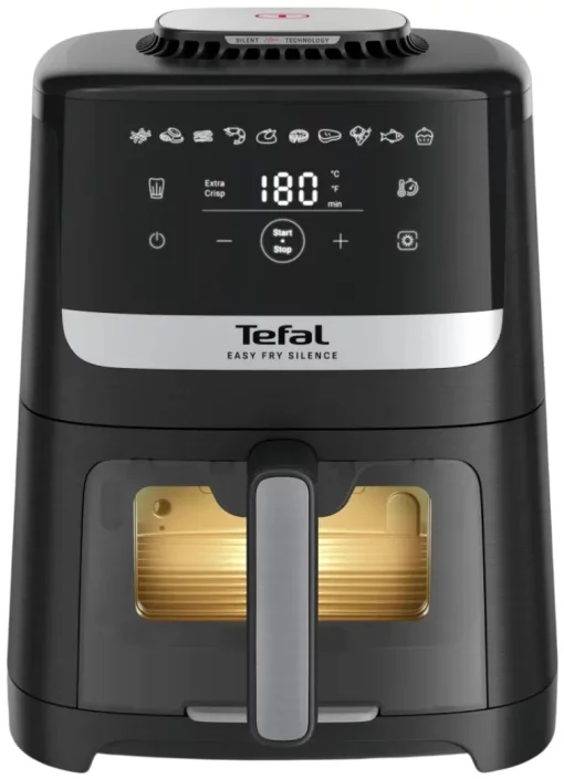 Мультипіч Tefal Easy Fry Silence Vision, 1670Вт, чаша-5л, сенсорне керув., 10 програм, з віконцем, пластик, чорний
