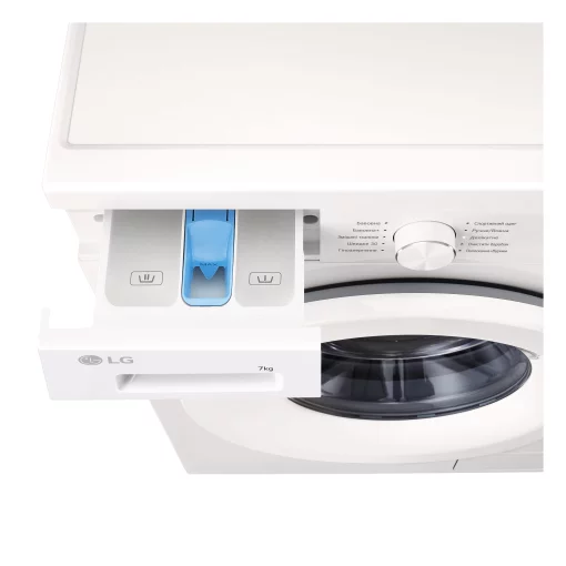 Пральна машина LG фронтальна, 7кг, 1200, A+++, 44см, дисплей, пара, інвертор, білий