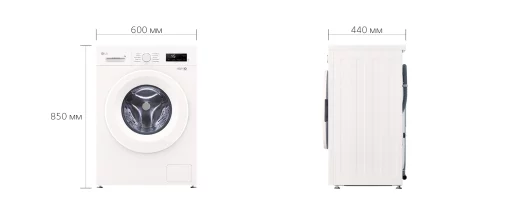 Пральна машина LG фронтальна, 7кг, 1200, A+++, 44см, дисплей, пара, інвертор, білий