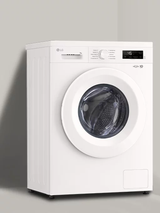 Пральна машина LG фронтальна, 7кг, 1200, A+++, 44см, дисплей, пара, інвертор, білий