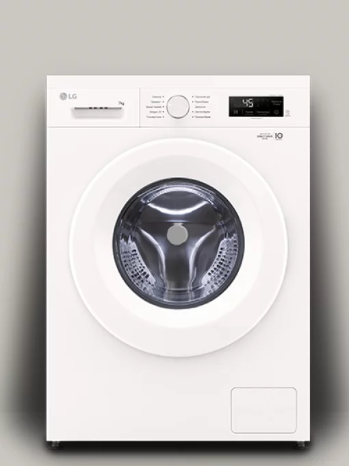 Пральна машина LG фронтальна, 7кг, 1200, A+++, 44см, дисплей, пара, інвертор, білий