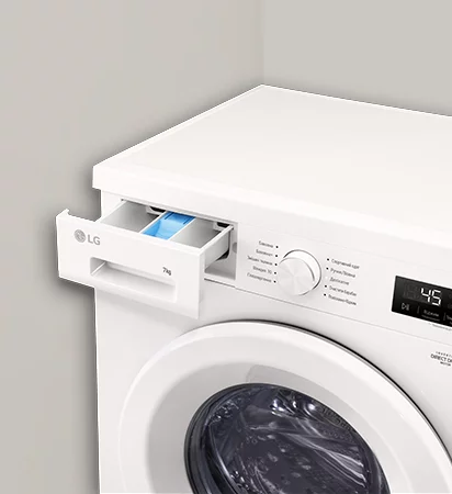 Пральна машина LG фронтальна, 7кг, 1200, A+++, 44см, дисплей, пара, інвертор, білий
