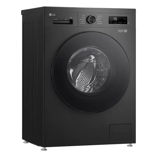 Пральна машина LG фронтальна, 7кг, 1200, A+++, 44см, дисплей, пара, інвертор, чорний