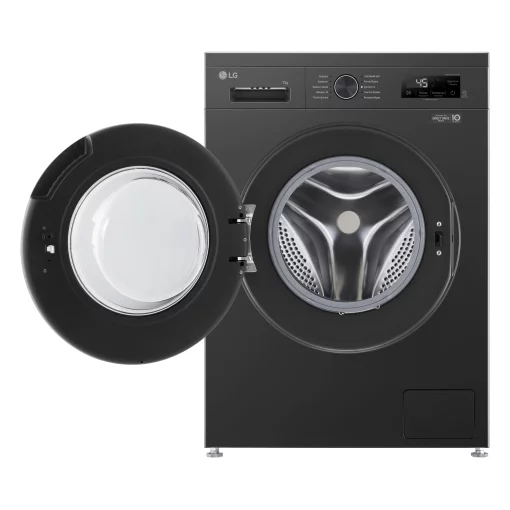 Пральна машина LG фронтальна, 7кг, 1200, A+++, 44см, дисплей, пара, інвертор, чорний