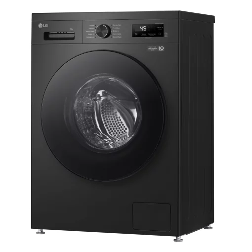 Пральна машина LG фронтальна, 7кг, 1200, A+++, 44см, дисплей, пара, інвертор, чорний