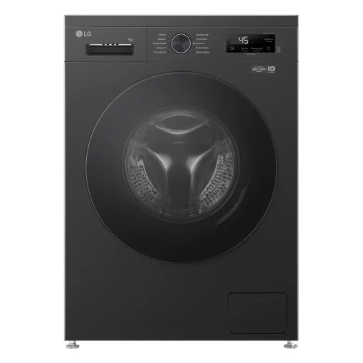 Пральна машина LG фронтальна, 9кг, 1200, A+++, 55см, дисплей, пара, інвертор, чорний