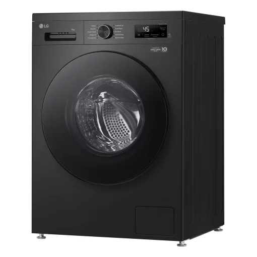 Пральна машина LG фронтальна, 9кг, 1200, A+++, 55см, дисплей, пара, інвертор, чорний