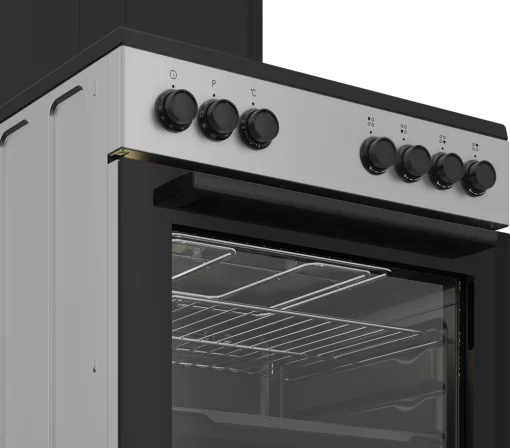 Плита Beko комбінована, 66л, 60x60см, конвекція, сріблястий