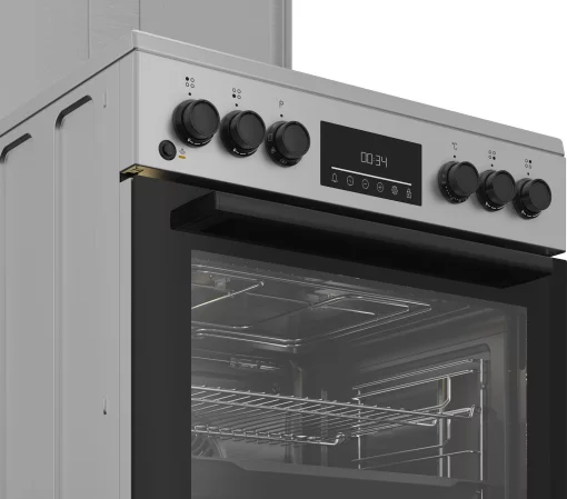 Плита Beko комбінована, 72л, 60x60см, дисплей, конвекція, сірий