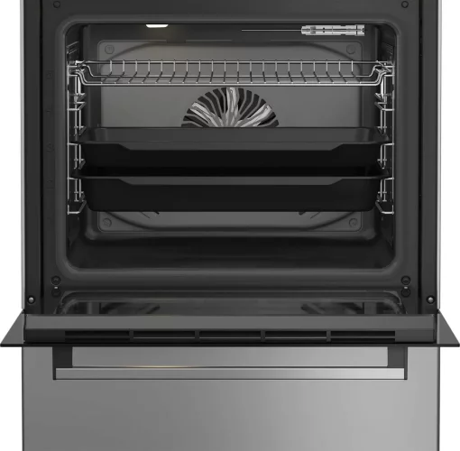 Плита Beko комбінована, 72л, 60x60см, дисплей, конвекція, чавун, чорний