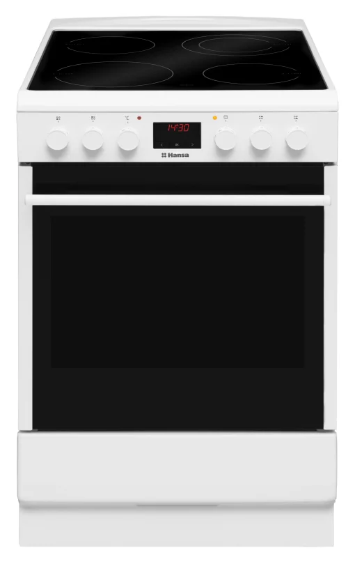 Плита Hansa електрична склокерамічна, 65л, 50x60см, дисплей, конвекція, білий