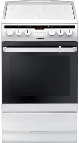 Плита Hansa електрична склокерамічна, 65л, 50x60см, дисплей, конвекція, білий