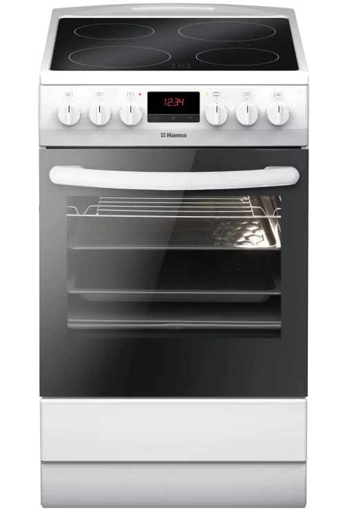 Плита Hansa електрична склокерамічна, 62л, 50x60см, дисплей, конвекція, білий