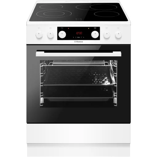 Плита Hansa електрична склокерамічна, 60х60см, 65л, дисплей, білий