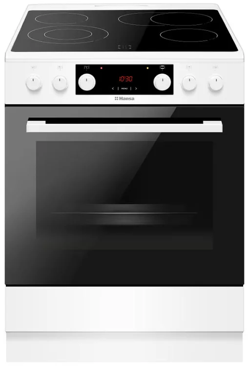 Плита Hansa електрична склокерамічна, 60х60см, 65л, дисплей, білий