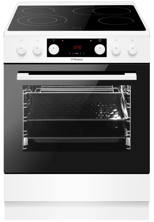 Плита Hansa електрична склокерамічна, 60х60см, 65л, дисплей, білий