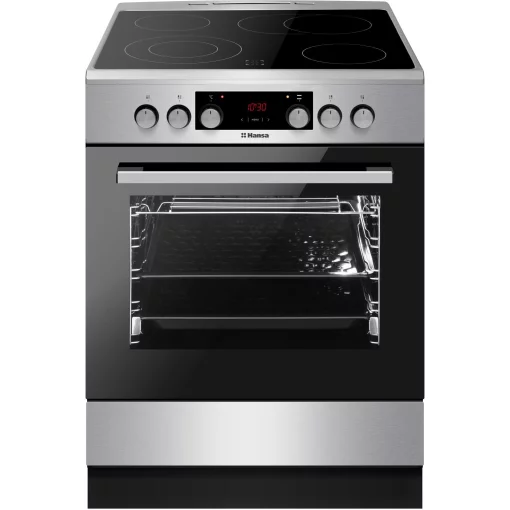 Плита Hansa електрична склокерамічна, 60х60см, 65л, дисплей, нержавіюча сталь