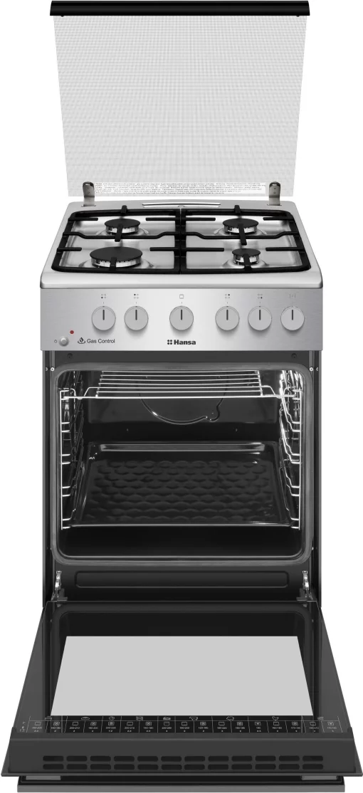 Плита Hansa газова, 50x60см, 71л, чавун, газ контр., нержавіюча сталь