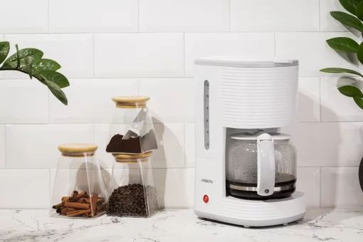 Кавоварка Ardesto крапельна White stripes 1.5л, мелена, біло-сірий