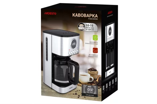 Кавоварка Ardesto крапельна Steel Collection1.5л, мелена, сріблястий