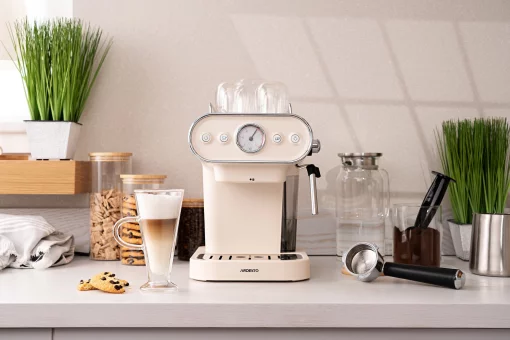 Кавоварка Ardesto ріжкова Vintage Dream 1.2л, мелена, ручний капучинатор, підігрів чашок, бежевий