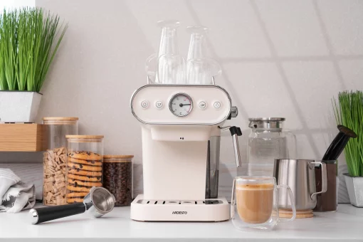 Кавоварка Ardesto ріжкова Vintage Dream 1.2л, мелена, ручний капучинатор, підігрів чашок, бежевий