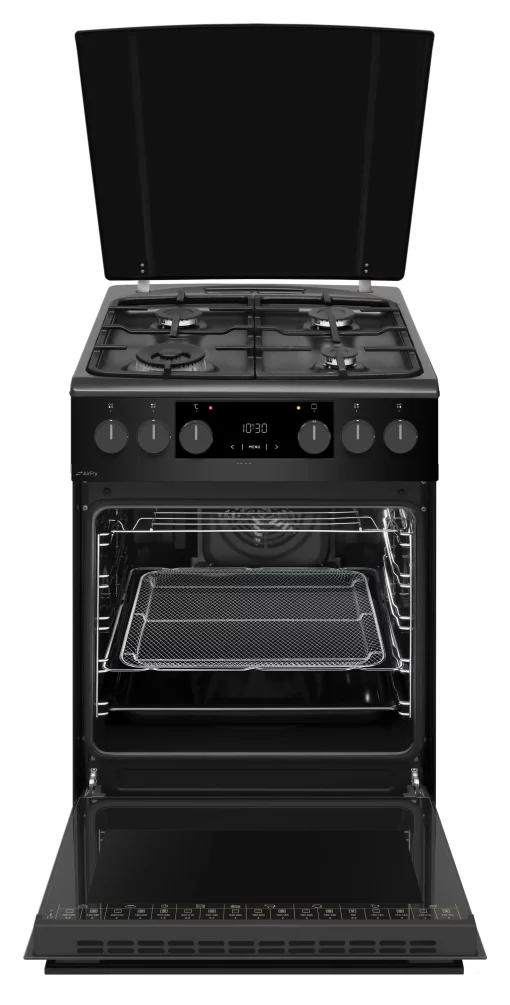 Плита Hansa комбінована, 65л, 50x60см, дисплей, конвекція, чавун, чорний