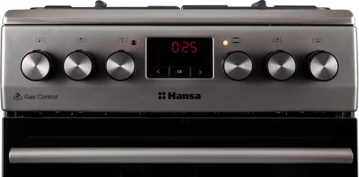 Плита Hansa комбінована, 65л, 50x60см, дисплей, конвекція, чавун, нерж