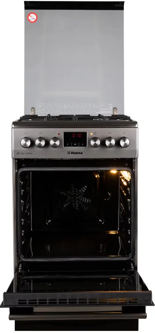 Плита Hansa комбінована, 65л, 50x60см, дисплей, конвекція, чавун, нерж