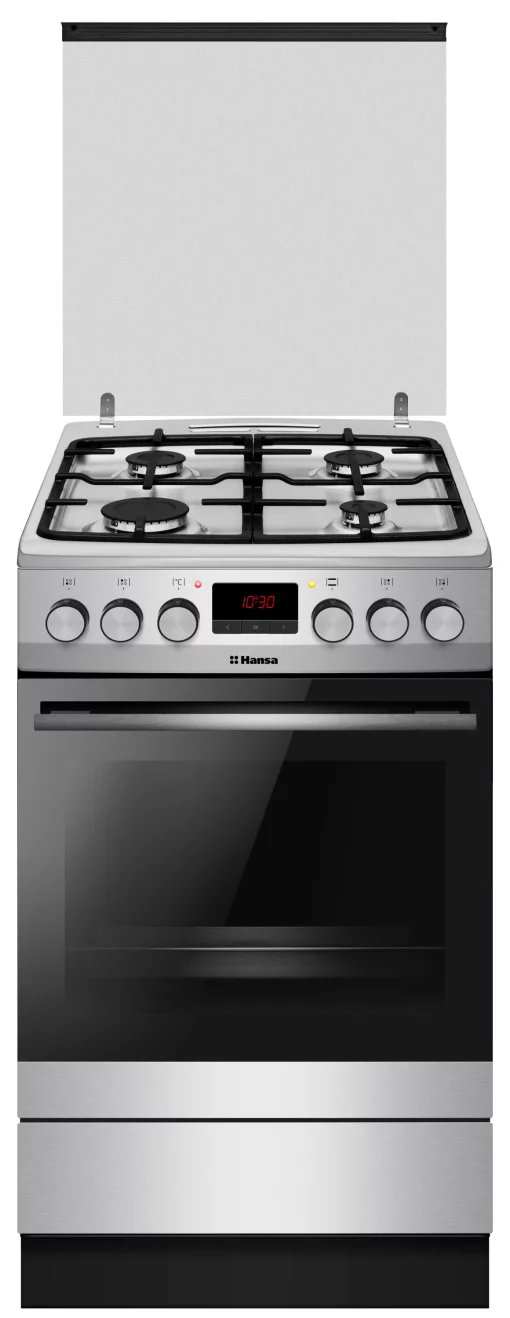 Плита Hansa комбінована, 65л, 50x60см, дисплей, конвекція, чавун, нерж