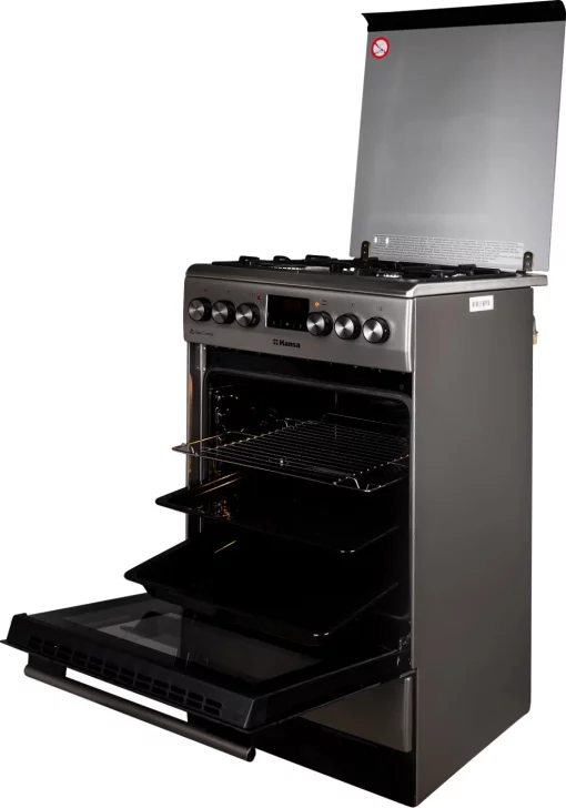 Плита Hansa комбінована, 65л, 50x60см, дисплей, конвекція, чавун, нерж