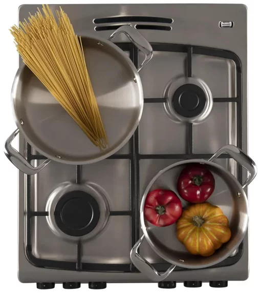 Плита Hansa комбінована, 62л, 50x60см, дисплей, конвекція, чавун, нерж