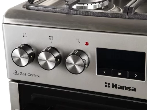 Плита Hansa комбінована, 62л, 50x60см, дисплей, конвекція, чавун, нерж