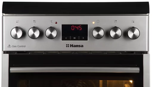 Плита Hansa комбінована, 62л, 50x60см, дисплей, конвекція, чавун, нерж