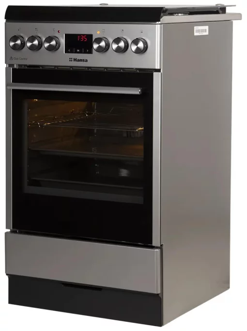Плита Hansa комбінована, 62л, 50x60см, дисплей, конвекція, чавун, нерж