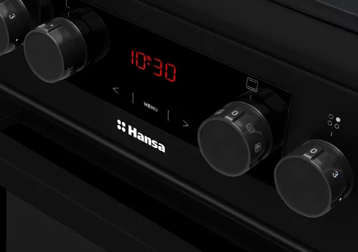 Плита Hansa комбінована, 65л, 50x60см, дисплей, конвекція, чавун, чорний