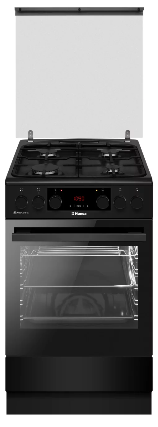 Плита Hansa комбінована, 65л, 50x60см, дисплей, конвекція, чавун, чорний