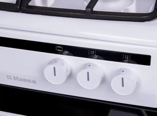 Плита Hansa комбінована, 62л, 50x60см, конвекція, чавун, білий
