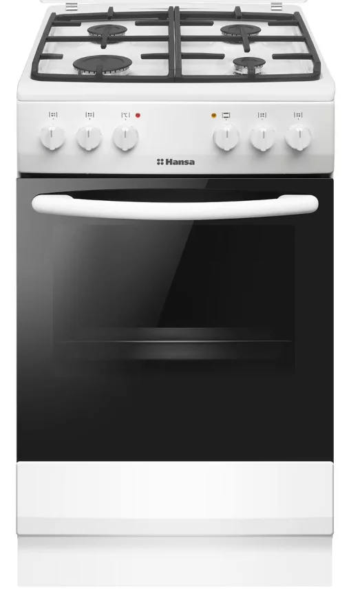 Плита Hansa комбінована, 62л, 50x60см, конвекція, чавун, білий