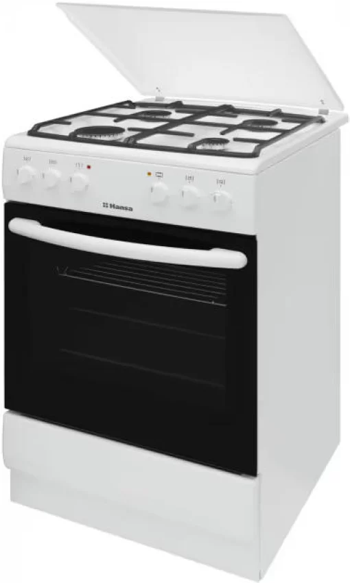 Плита Hansa комбінована, 62л, 50x60см, конвекція, чавун, білий