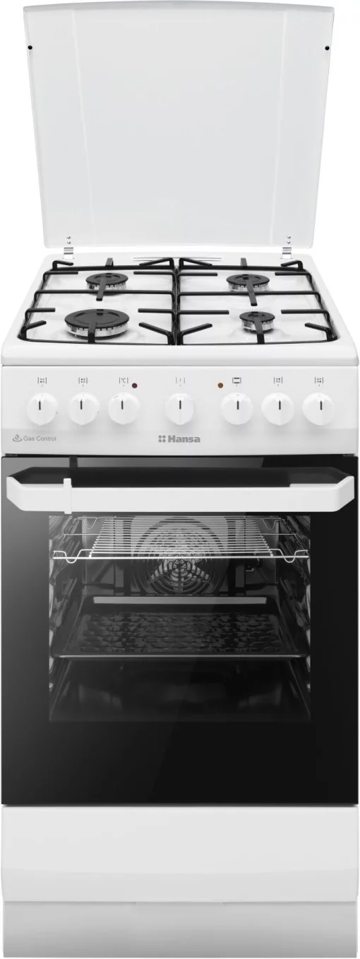 Плита Hansa комбінована, 50х60см, 62л, емаль, газ контр., білий
