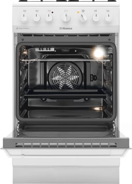 Плита Hansa комбінована, 50х60см, 62л, емаль, газ контр., білий