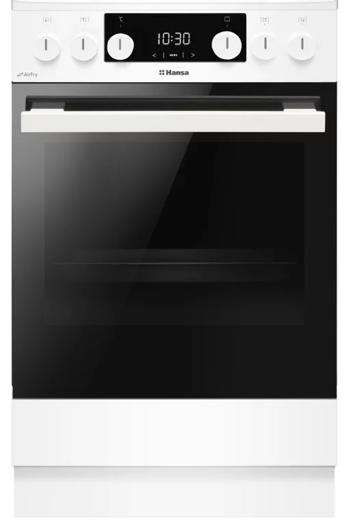 Плита Hansa комбінована, 65л, 50x60см, дисплей, конвекція, чавун, білий